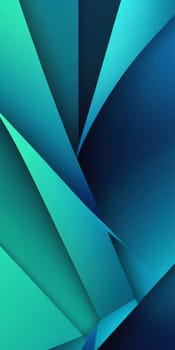 A gradient wallpaper with Asymmetrical shapes using blue and darkseagreen colors. Generative AI.