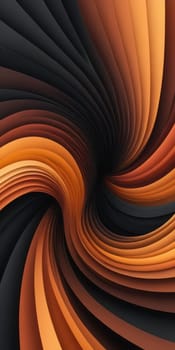 A gradient wallpaper with Vortex shapes using black and sienna colors. Generative AI.