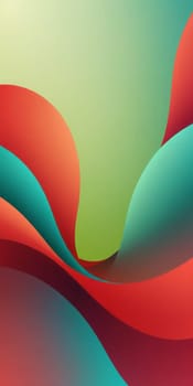 A gradient wallpaper with Elliptical shapes using red and mediumseagreen colors. Generative AI.