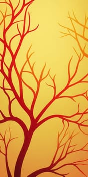 A gradient wallpaper with Branched shapes using yellow and orangered colors. Generative AI.