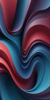 A gradient wallpaper with Twisted shapes using maroon and slateblue colors. Generative AI.