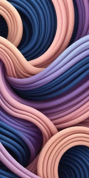 An artwork with Coiled shapes using navy and lavenderblush gradient colors. Generative AI.