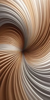 An artwork with Vortex shapes using silver and brown gradient colors. Generative AI.