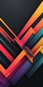 An artwork with Arrow shapes using black and peru gradient colors. Generative AI.