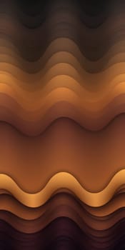 An artwork with Scalloped shapes using black and brown gradient colors. Generative AI.