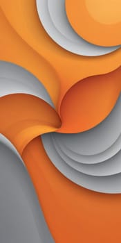 An artwork with Dimpled shapes using orange and lightgray gradient colors. Generative AI.