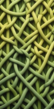 An artwork with Knotted shapes using olive and dimgray gradient colors. Generative AI.