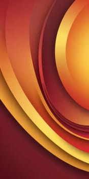 An artwork with Elliptical shapes using maroon and goldenrod gradient colors. Generative AI.