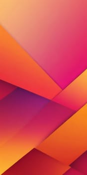 An artwork with Trapezoidal shapes using orange and magenta gradient colors. Generative AI.
