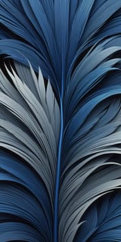 An artwork with Feathered shapes using gray and midnightblue gradient colors. Generative AI.