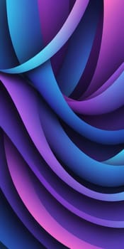 An artwork with Twisted shapes using purple and blue gradient colors. Generative AI.