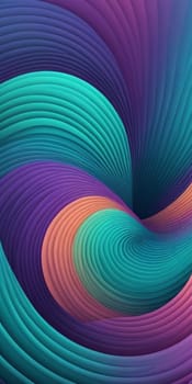 An artwork with Vortex shapes using teal and mediumpurple gradient colors. Generative AI.
