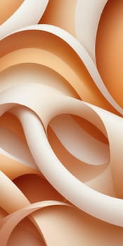 An artwork with Twisted shapes using white and blanchedalmond gradient colors. Generative AI.