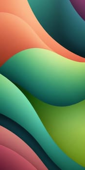 An artwork with Sculpted shapes using green and darksalmon gradient colors. Generative AI.