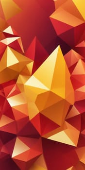 An artwork with Crystalline shapes using red and lightgoldenrodyellow gradient colors. Generative AI.