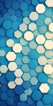 An artwork with Hexagonal shapes using blue and antiquewhite gradient colors. Generative AI.