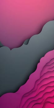 An artwork with Scalloped shapes using fuchsia and darkgray gradient colors. Generative AI.