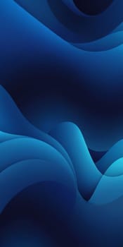An artwork with Distorted shapes using navy and darkblue gradient colors. Generative AI.