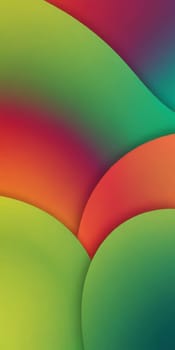 An artwork with Hollow shapes using green and red gradient colors. Generative AI.