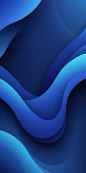 An artwork with Freeform shapes using navy and indigo gradient colors. Generative AI.