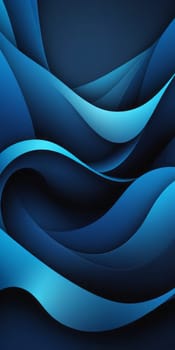 An artwork with Freeform shapes using blue and darkslategray gradient colors. Generative AI.