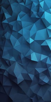 An artwork with Polygonal shapes using blue and darkslategrey gradient colors. Generative AI.