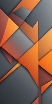 An artwork with Arrow shapes using gray and darkorange gradient colors. Generative AI.