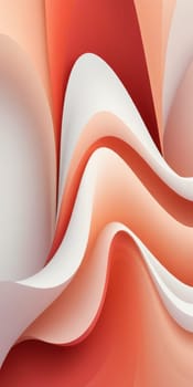 An artwork with Twisted shapes using white and tomato gradient colors. Generative AI.