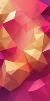 An artwork with Polygonal shapes using fuchsia and burlywood gradient colors. Generative AI.