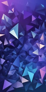 An artwork with Crystalline shapes using navy and blueviolet gradient colors. Generative AI.