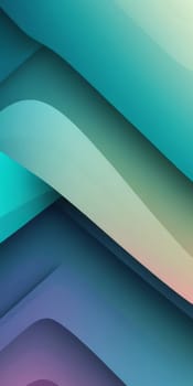 An artwork with Layered shapes using teal and seashell gradient colors. Generative AI.