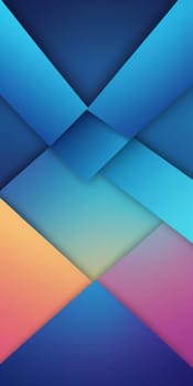 An artwork with Striped shapes using blue and dodgerblue gradient colors. Generative AI.