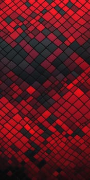 An artwork with Mosaic shapes using black and red gradient colors. Generative AI.