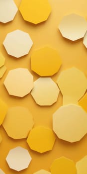 An artwork with Octagonal shapes using yellow and ivory gradient colors. Generative AI.