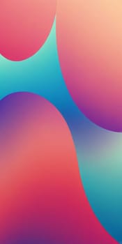 An artwork with Parabolic shapes using aqua and palevioletred gradient colors. Generative AI.