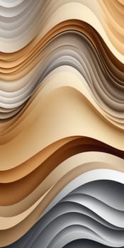 An artwork with Waved shapes using silver and burlywood gradient colors. Generative AI.