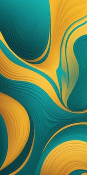 An artwork with Distorted shapes using teal and palegoldenrod gradient colors. Generative AI.