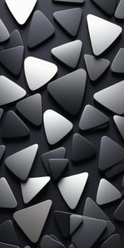 An artwork with Plectrum shapes using black and slategrey gradient colors. Generative AI.