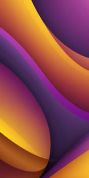 An artwork with Parabolic shapes using purple and darkgoldenrod gradient colors. Generative AI.