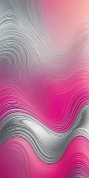 An artwork with Marbled shapes using silver and hotpink gradient colors. Generative AI.
