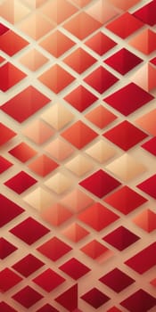 An artwork with Diamond shapes using red and ivory gradient colors. Generative AI.