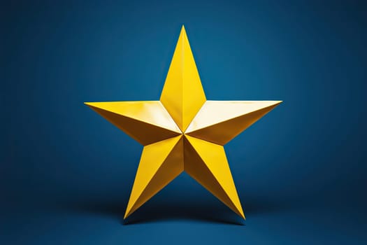 Yellow five-pointed star on a blue background.