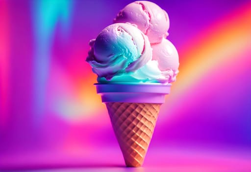 Vanilla ice cream and vibrant bold