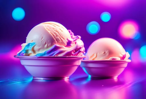 Vanilla ice cream and vibrant bold