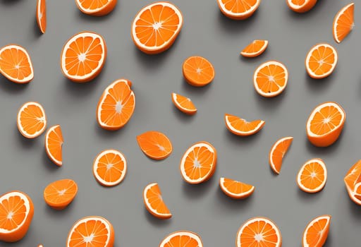 Sliced silver metallic orange fruit