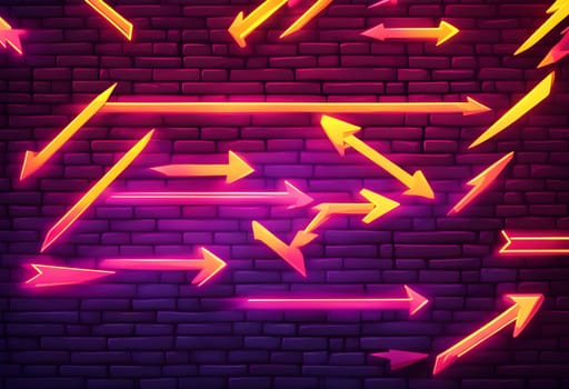 Glowing neon arrows futuristic