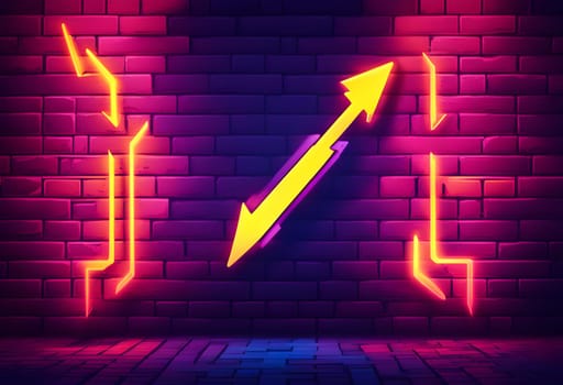 Glowing neon arrows futuristic