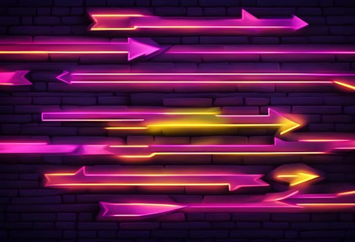 Glowing neon arrows futuristic