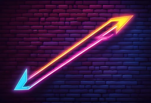 Glowing neon arrows futuristic