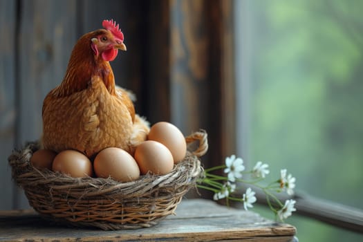 hen, hatching the egg, eggs at the farm, chicken and eggs.